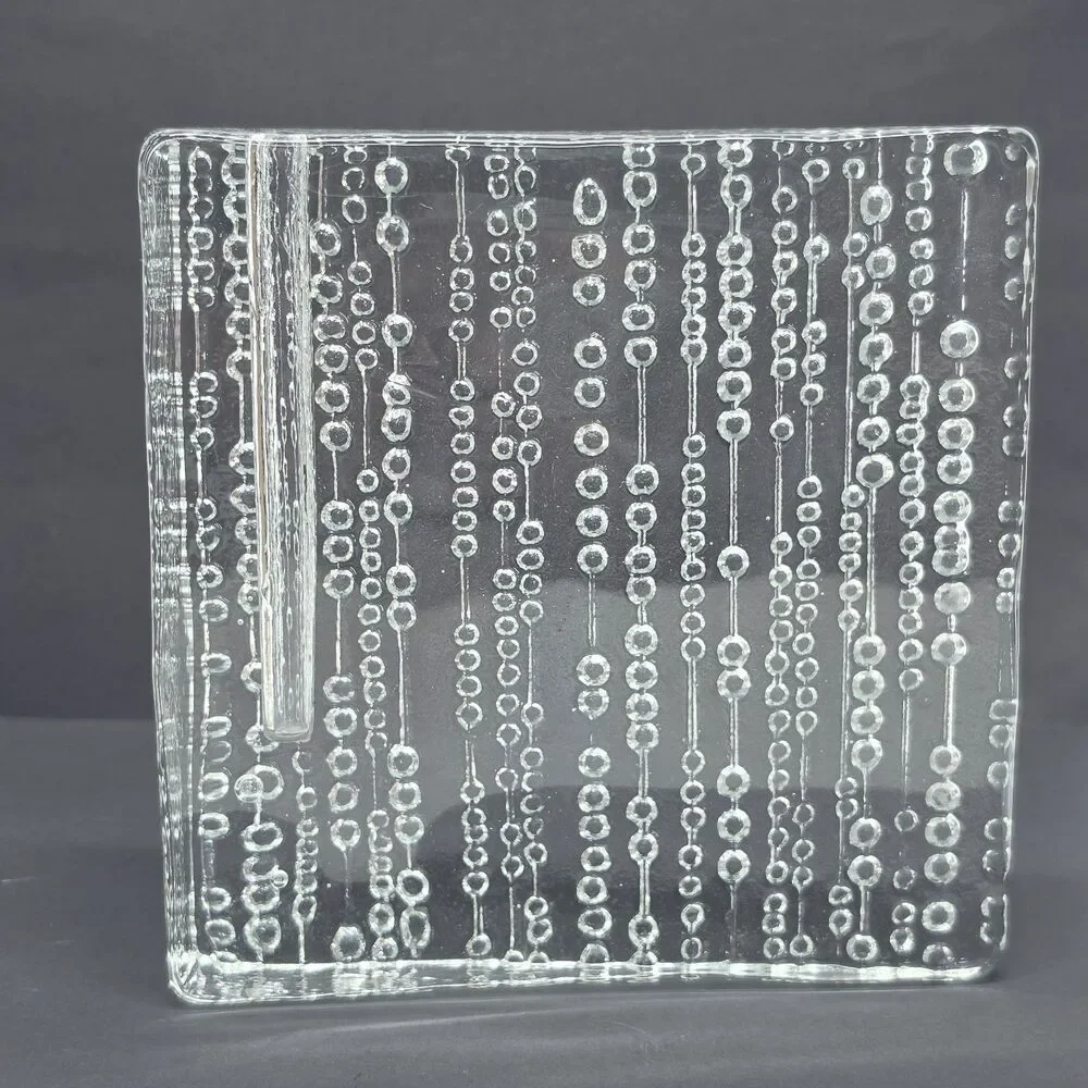 Vintage Wiesenthal Hutte MCM Waterfall Drip Clear Glass Block Solifleur Bud Vase
